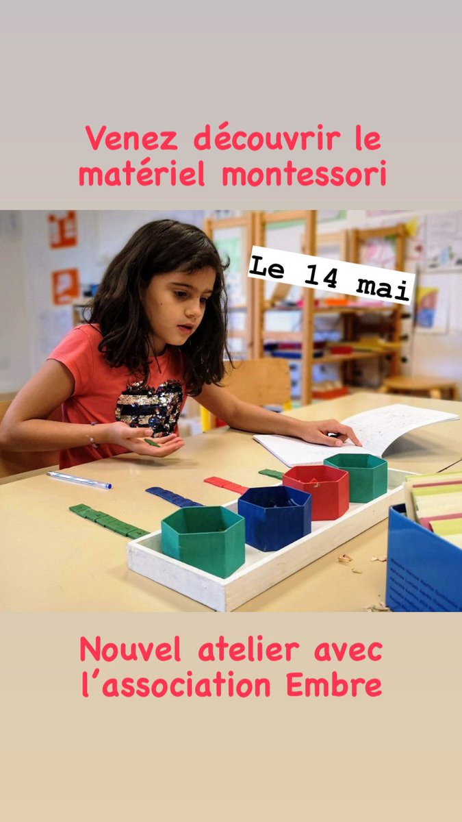 En partenariat avec l’association Embre, nous vous proposons de découvrir le matériel montessori en mathématiques pour les 5-9 ans. Plus d’infos : atelier.montessoribesancon@gmail.com