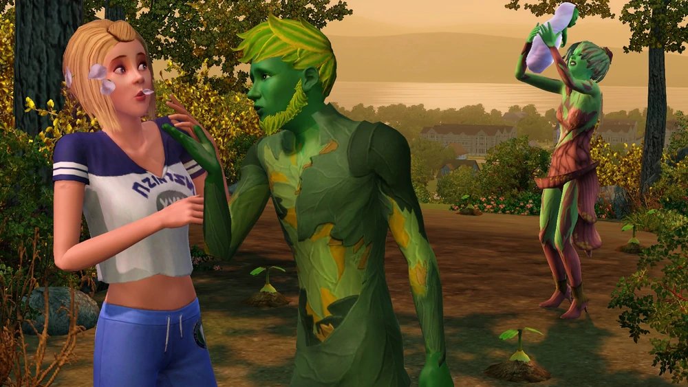 NicoRabbit7's tweet photo. @TheSims I wish Plant Sims were... more than just green skin and that awful hair that needs an update (Like most base game hair). The animation where Sims pick leaves off their body is alright, but Plant Sims hair use to look like leaves, and there were cool vine details on the skin.😞 https://t.co/YhIzC8oqHR
