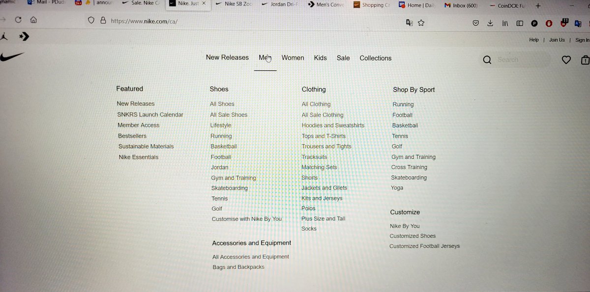 d_pritish's tweet photo. Hey @Nike @nikestore @nikefootball Did you guys forgot to add the #Soccer tab to your Canadian website ? This is what it looks like at https://t.co/OMx9KN1kjm https://t.co/xrWbxrb65m