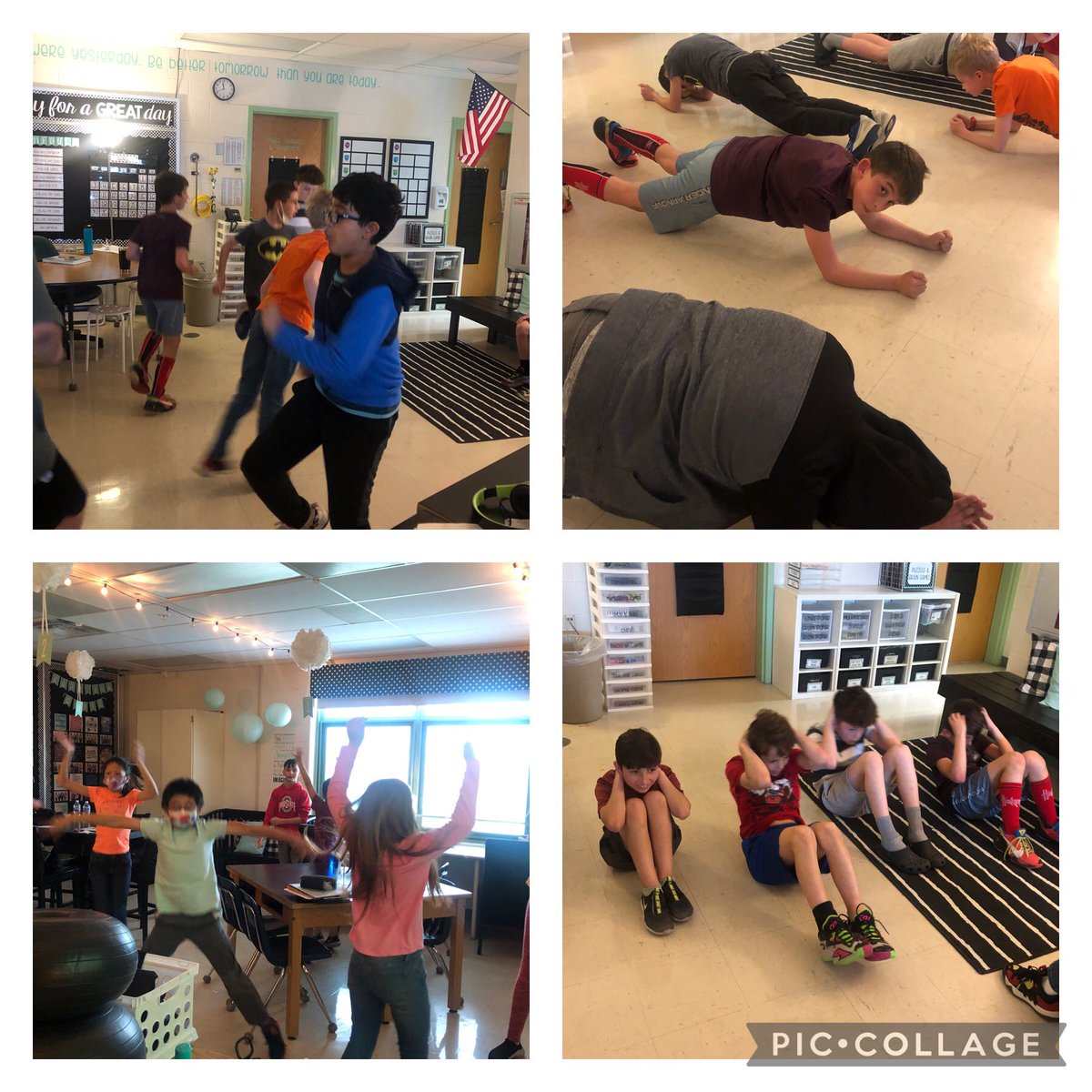 KatieRenners's tweet photo. New Morning Meeting activity: Workout Wednesday was a huge hitโฆ..especially in the middle of our 2nd week of testing. #MIStrong #InfinityMI #MasonMoment https://t.co/9rjdW6NNyZ