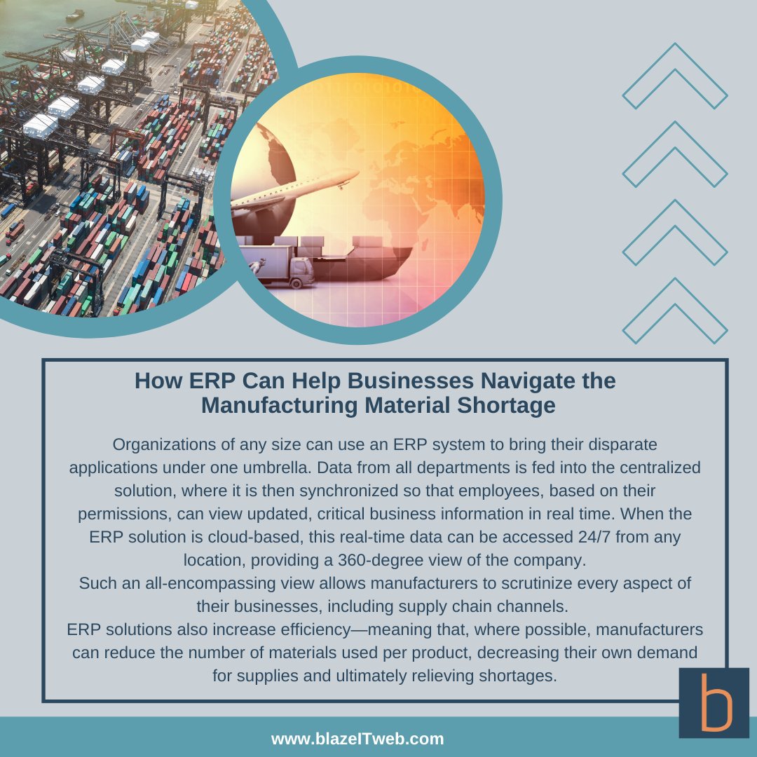 Why Cloud ERP?! 

Instead of responding late to pain points, like backlogged orders or missed shipments, identify and mitigate disruptions before they occur by monitoring the KPIs that the ERP system provides.

#acumatica #cloud #erp #blazeIT #bestinthebusiness #manufacturing