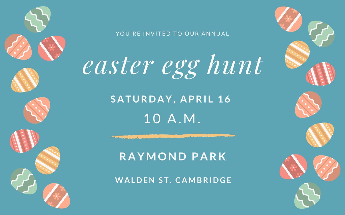 HopeCambridge's tweet photo. Join us for our upcoming Easter Egg Hunt THIS Saturday, April 16 at 10 a.m. at Raymond Park in Cambridge. If you would like to be a part of the team that helps make this outreach possible, email Zach Barton. https://t.co/nMPDa1nJcO