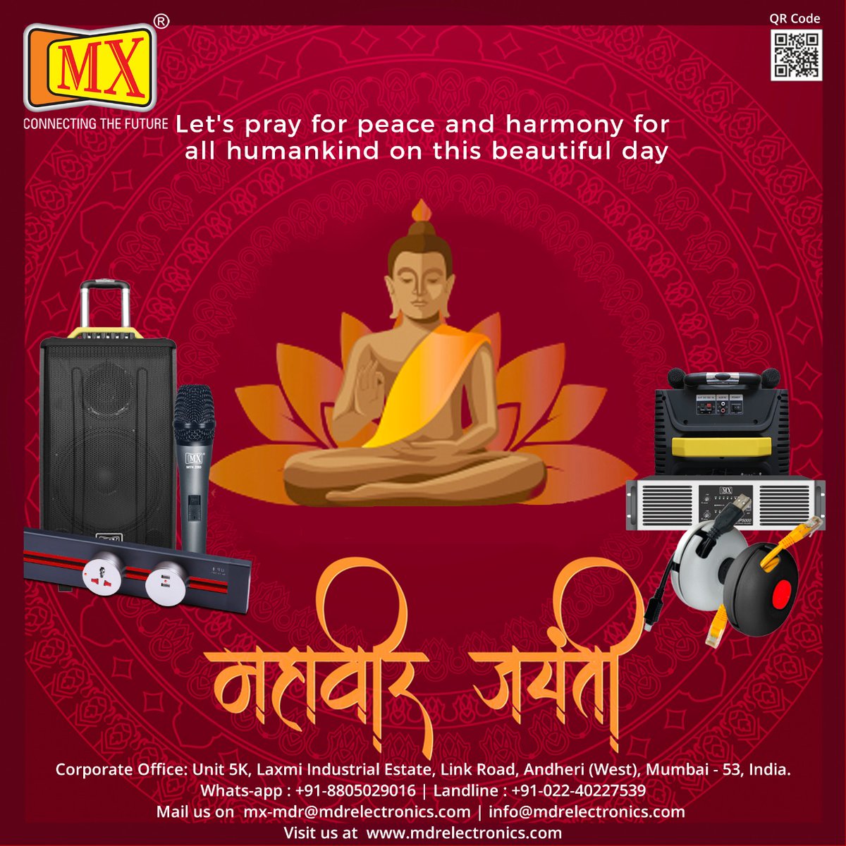 mx_electronics's tweet image. On the auspicious day of #MahavirJayanti, enjoy and spread happiness all around. Take the oath of maintaining peace, harmony and equality. Be happy and make others happy.

#HappyMahavirJayanti #mxmdrtechnologies #makeinindia #electronicslovers #mikelovers #electronics