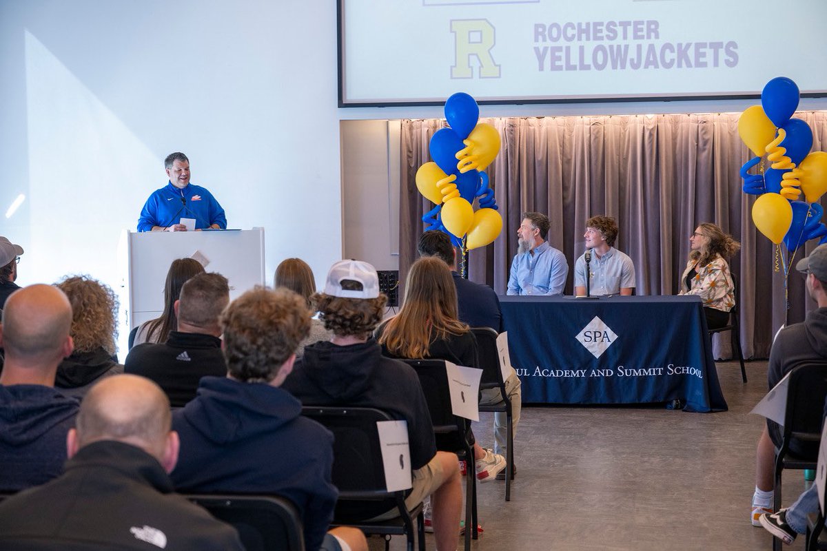 coachcgoodwin's tweet photo. Proud to be a part of Judah’s football signing ceremony with the U of Rochester, NY. @swaggypgjt @SMB_WOLFPACK_FB @spaspartans https://t.co/V7xNxSnhvH