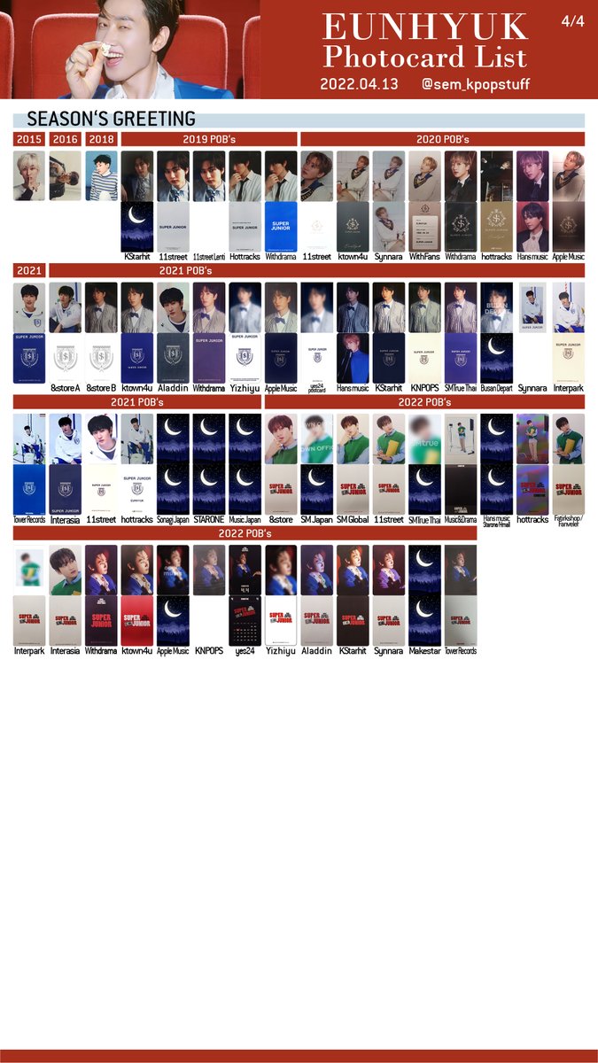 SUPER JUNIOR - INDIVIDUAL - EUNHYUK] [2022.04.13 | Photocard List