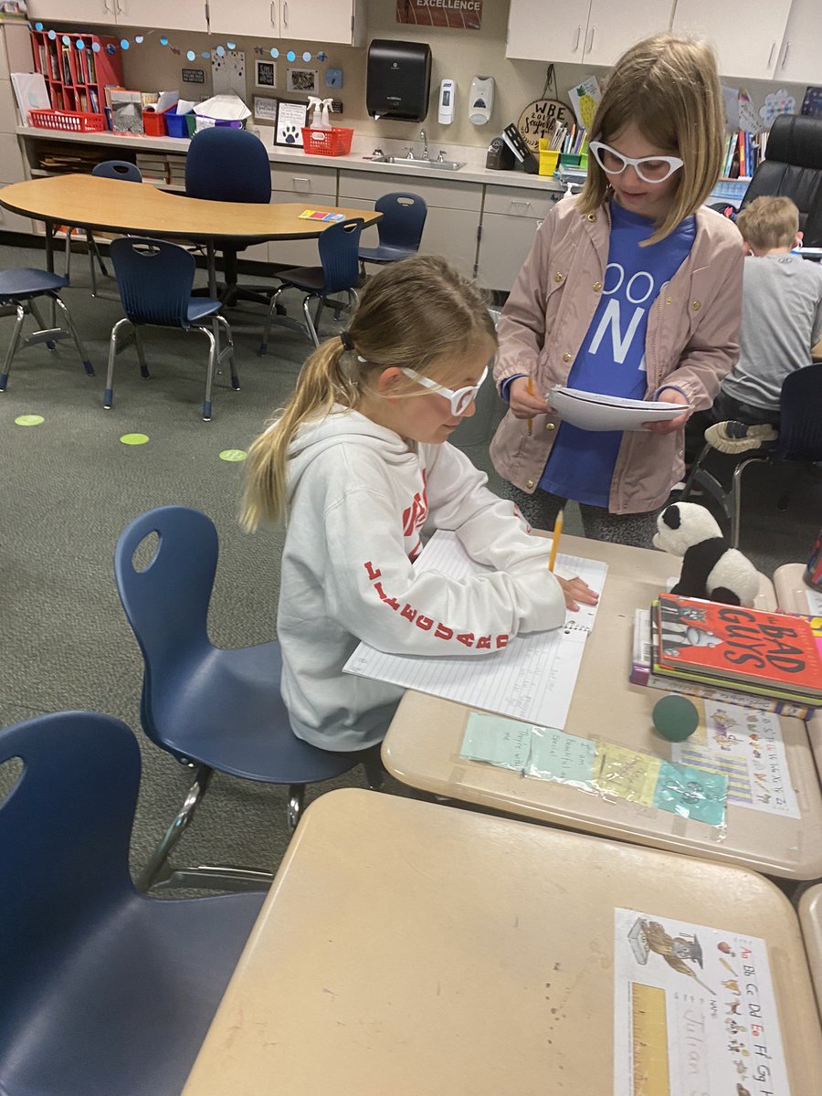 WBEteacher's tweet photo. We started our poetry unit in writing! The students have their poet’s glasses on helping them see through a poets eyes!@WBEteacher @WoodbrookCCS https://t.co/AEBCwQXg8j