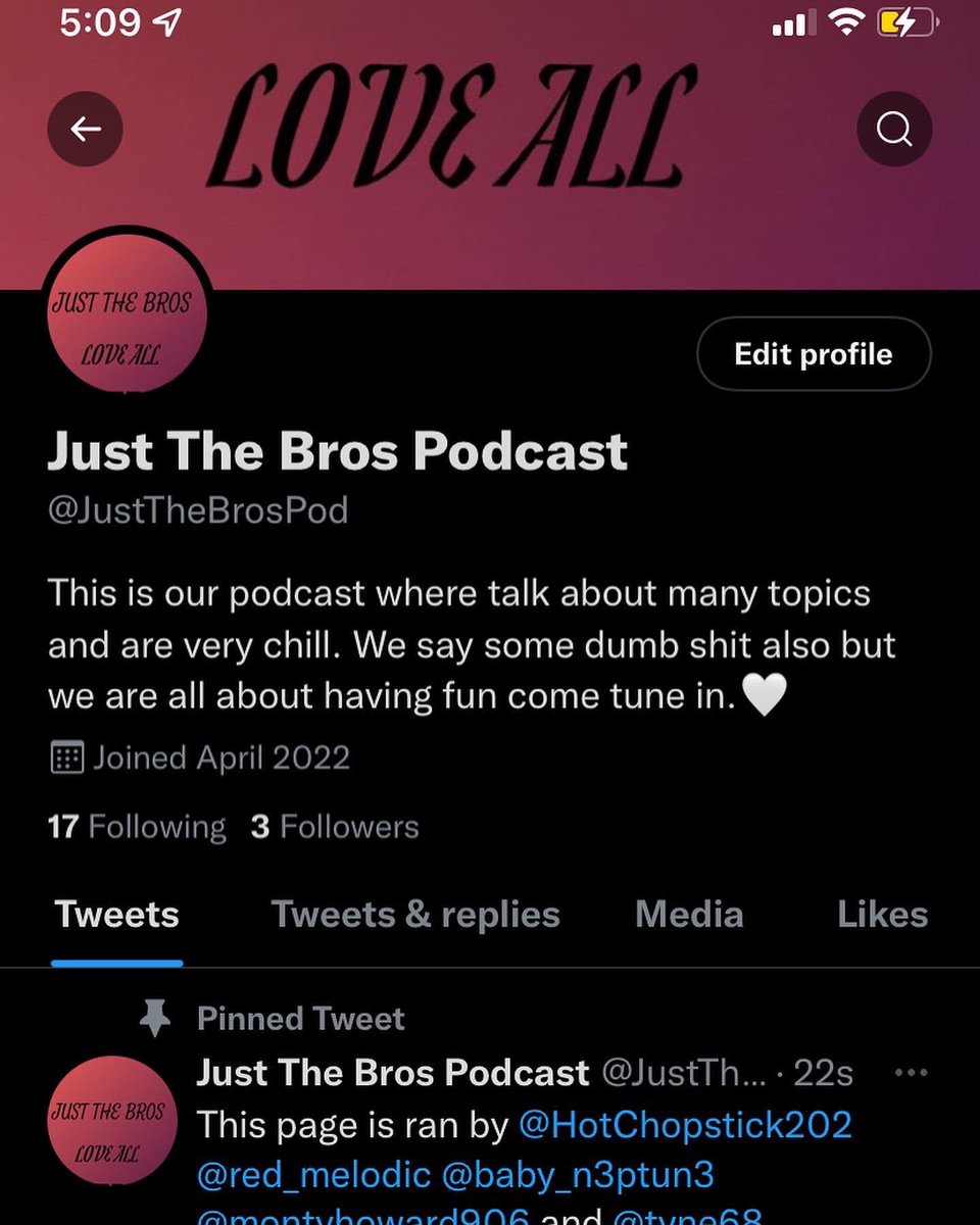 HotChopstick202's tweet photo. Me and my Friends have started a podcast @justthebrospod and we hope y’all would give it a listen. https://t.co/YrrtEsBEjT