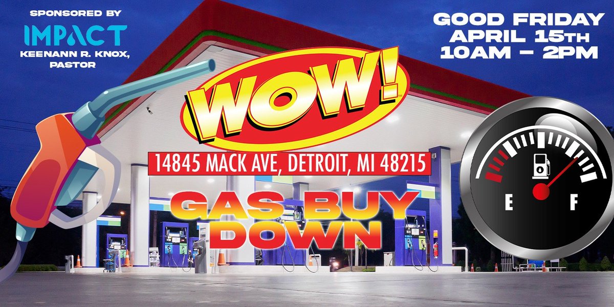 ichurchdetroit's tweet image. #Community iAnnouncement : Gas Buy Down, 14845 Mack Avenue, Detroit, MI on #GoodFriday - 10am to 2pm! #Servolution #ImpactStrong #Live2Impact