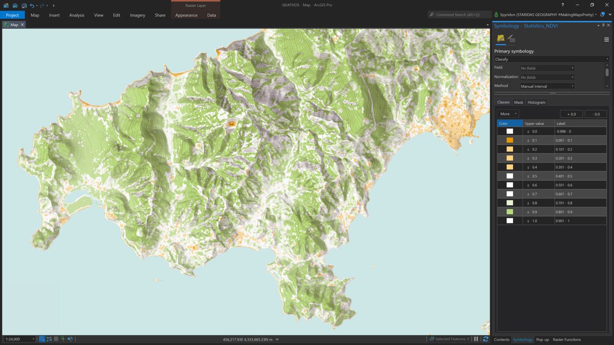 StaridasGeo's tweet image. Land cover from #Sentinel2 with #RasterFunctions in #ArcGISPro completes the topo basemap.
#cARTography #MakingMapsPretty