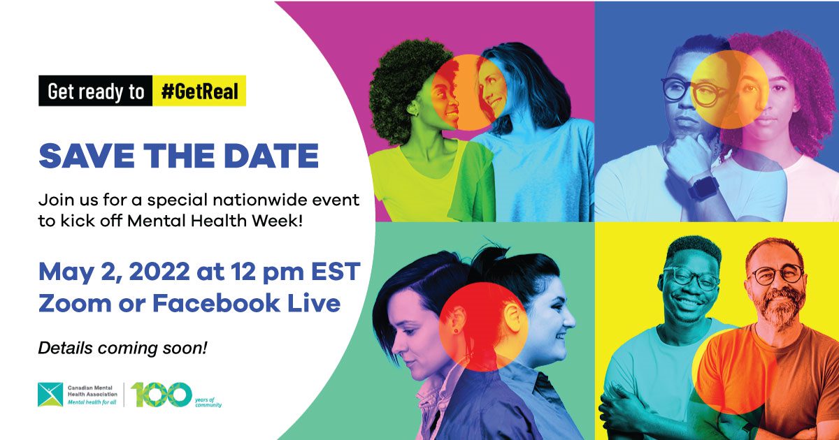 This #MentalHealthWeek, #GetReal about how to help. Join us for a nationwide kick off 
event on May 2 at 12 pm EST with some special guests.