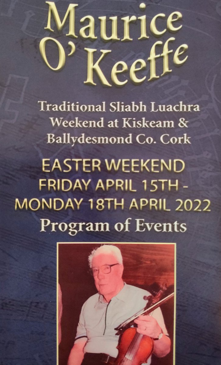 eo_sullivan's tweet photo. The Maurice O'Keeffe festival is happening in Kiskeam Co.Cork this weekend. Loads of open sessions, concert on Sunday and the fiddle competition on Saturday is always cool. https://t.co/iVbqvukgce