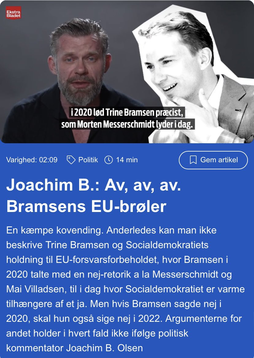 MrMesserschmidt's tweet photo. Jeg er simpelthen så enig med @Trinebramsens udtalelser her – vi aner ikke, hvad EU’s forsvarsplaner vil udvikle sig til. Derfor skal vi selvfølgelig holde fast i forbeholdet..! #dk4 #dkpol #mindreEU https://t.co/H1BopdYrvU https://t.co/Tf14eLzJvD