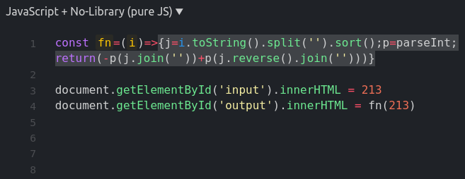 bendechrai's tweet photo. I love the @auth0 #zerochallenge every month. This time I went for the shortest, instead of the most wrong answer 🤣
"Return the difference between the largest and smallest numbers that a set of given digits can represent"
Can you beat 91 characters?
https://t.co/tIFUT4D9YS https://t.co/xewBL4wX71