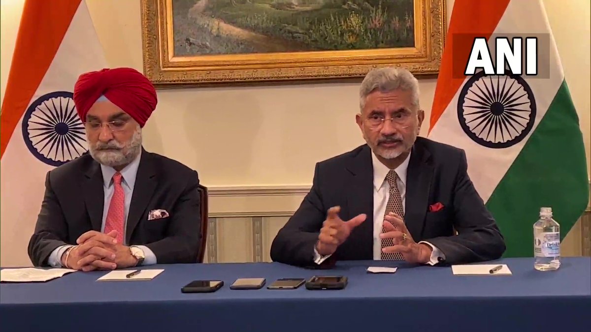 ANI's tweet photo. I'd also tell you that we also take our views on other people's human rights situation, including that of the US. So we take up human rights issues when they arise in this country, especially when they pertain to argument and in fact, we had a case yesterday: EAM Jaishankar (3/3) https://t.co/4VqIiFd8d6