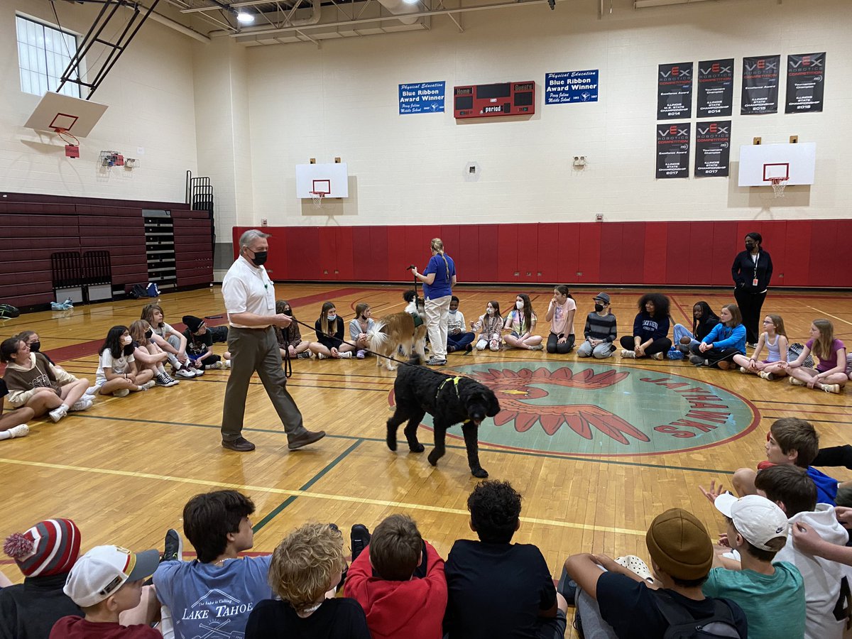 Thanks to <a href="/CoachCavotes/">Catherine Brinkman</a> for introducing our students to Therapy dogs for dealing with stress and improving mental health. Our students loved it. <a href="/OakPark97/">Oak Park District 97</a>