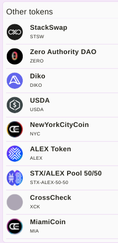 Just pushed support for $STSW and $ZERO in Boom.  Also included is $NYC, $ALEX, $FARI, $XCK, $WSTX, and ALEX/STX LP.