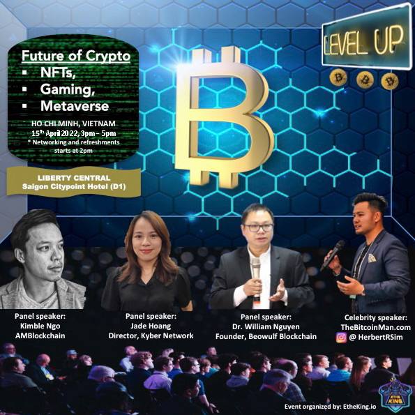 ETHEKINGio's tweet photo. This Friday 🇻🇳 #Vietnam, Ho Chi Minh City, meet #Blockchain celebrity @HerbertRSim aka https://t.co/RzQ6pBsXCs in person!

Hear notable speakers discuss about the future of #Crypto 💰 #NFTs 🎨 #Gaming 🎮 #Metaverse 🌐

https://t.co/MJoC9QAje4

#BitcoinMan #NFT #NFTland #Play2Earn https://t.co/cG1yvGZCef