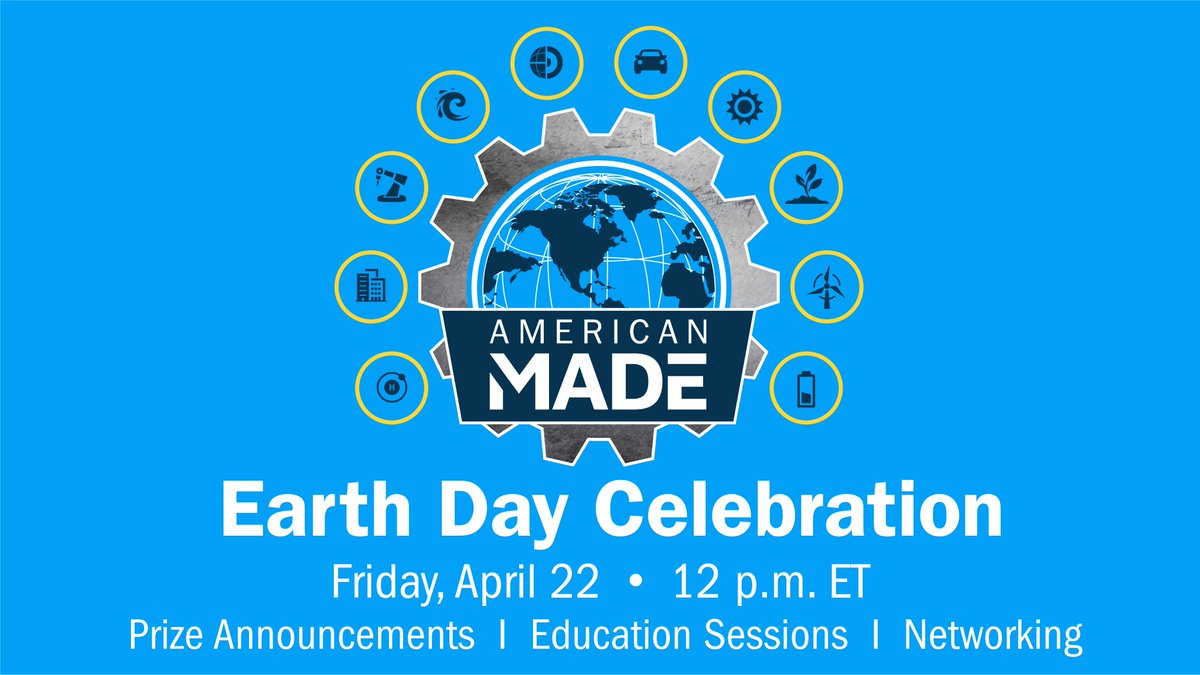 DOECMEI's tweet photo. Celebrate one big way we #InvestInOurPlanet this #EarthDay with @AMCPrizes, a key conduit to #CleanEnergy funding and @ENERGY innovation. Tune in for some big announcements! Register here:
https://t.co/ApcdHGnlXo #EnergyTwitter https://t.co/RHXfu0qXuZ