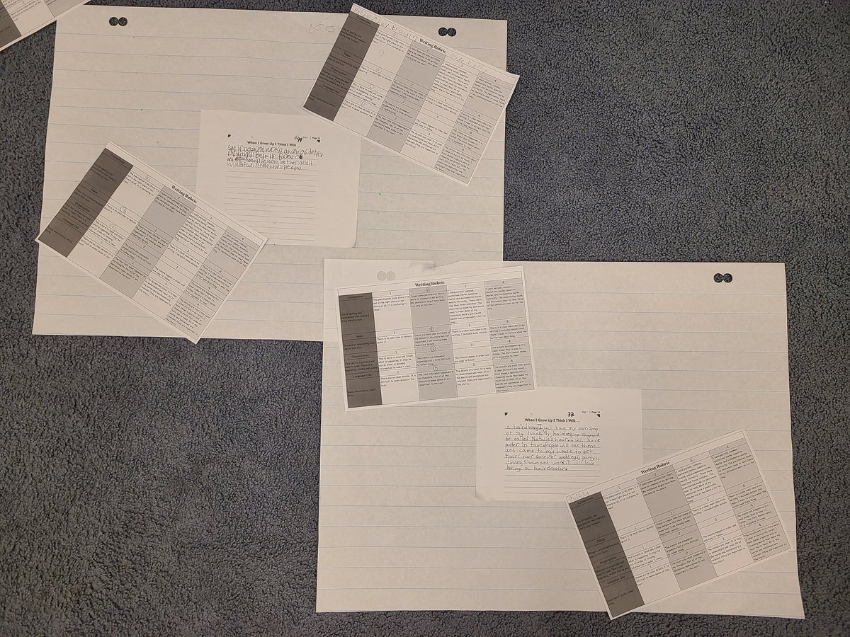 JenniferODrisc9's tweet photo. I'm so impressed with the insight and discussions among my 3rd graders. They collaboratively graded writing samples with the Analytic Writing Rubric (in kid friendly language). They were tough but fair critics! @drobson19 @CBVRCE_NS https://t.co/7gUSgFhkhq