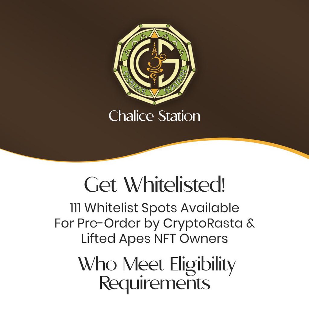 cryptorastas's tweet photo. OFFICIALLY COUNTING DOWN! @ChaliceStation  just a few days away from their very first NFT Drop on 4/20! @Jah9 

Whitelist contest &amp; official drop details on the Chalice Station Discord! Spread the word!!

https://t.co/gYcrFplWKn https://t.co/DINQY0DjDC