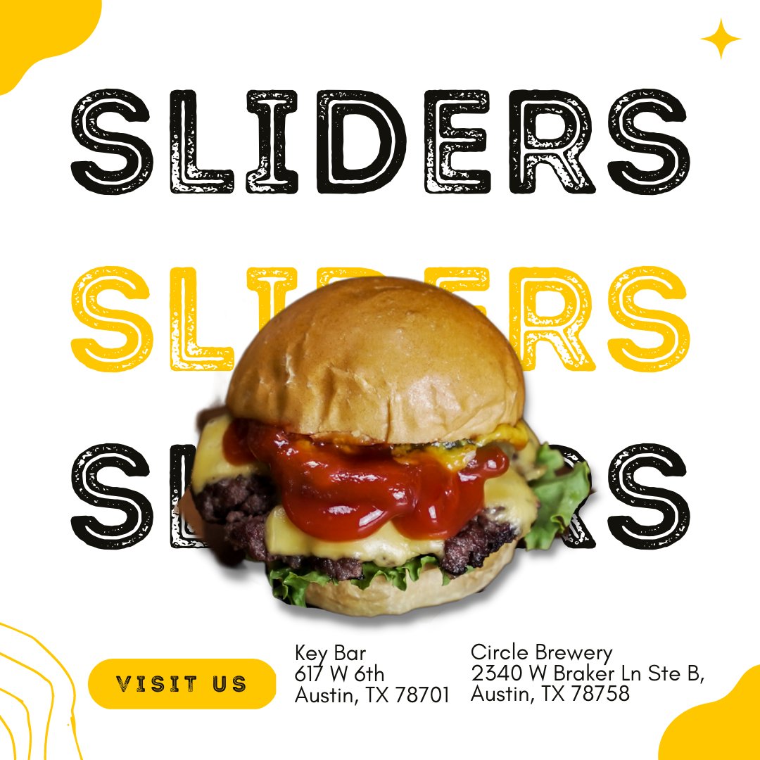 Want great food with an electric atmosphere? Come see us at either location and get your eat on with our famous sliders! #ATXsliders
#austin #atx #keepaustinweird #austintx #austintexas #atxfoodie #austinfoodie #austin360 #texas #sliders🍔 #sliders #burgers