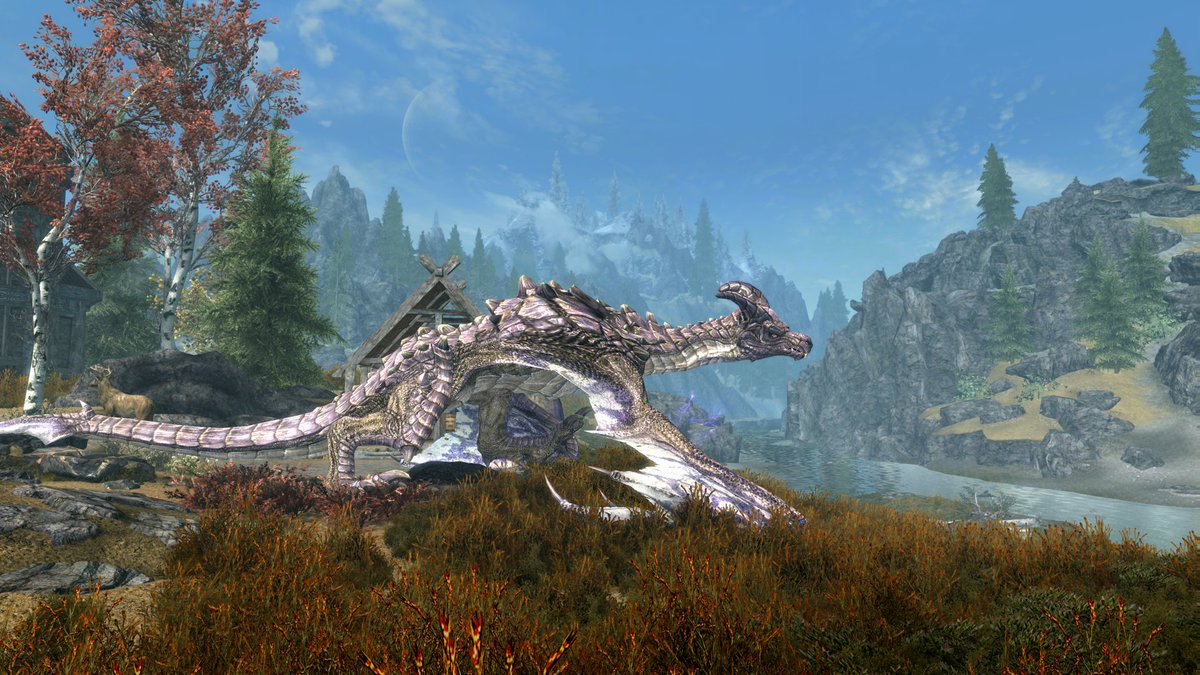 Happdragon's tweet photo. More dragons. Of course. 😊 #Skyrim #Skyrimmods #SkyrimSE #elderscrolls #ElderScrollsOnline #ThePhotoMode #PhotoMode #VirtualPhotography #TheCapturedCollective #Pnkfam #VPEclipse #VPGamers #VGPNetwork #VPRT #VPContext #VGPUnite #VGPNetwork #VGPWednesday https://t.co/gi4QsrevtN