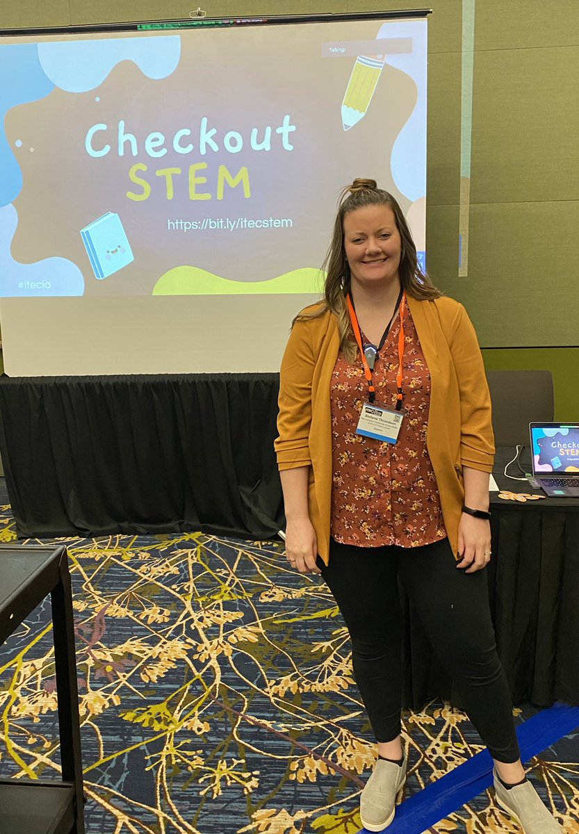mindyreimer's tweet photo. @KeystoneAEA @s_throndson @itec_ia #iowatl Sharing about STEM learning opportunities in their school library program. #schoollibraryisaclassroom #stembackpacks #nhtribe #itecia https://t.co/kxLOgz8TnQ
