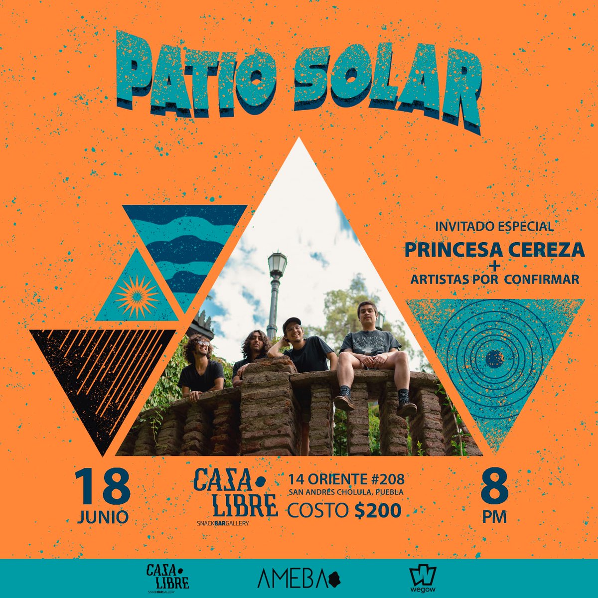 larevista_unica's tweet photo. Ameba Studios presenta: #PatioSolar en Cholula, Puebla 🌈🇨🇱

La cita es el próximo 18 de junio en #CasaLibre ¡Será un show lleno de colores y mucho indie pop!

Invitados especiales: #PrincesaCereza 🍒

🎫 Boletos a través de Wegow: https://t.co/dzNf73yMAu

#RevistaÚnica https://t.co/5KYdmsaTst