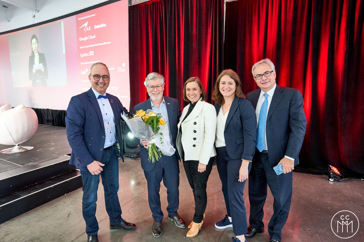 ScaleAICanada's tweet photo. Félicitations aux gagnants de la Remise des prix de l'excellence québécoise en IA qui a eu lieu le 8 avril dernier, lors de la deuxième édition des #RencontresIA! @coveo XpertSea @chumontreal @PortMTL https://t.co/9fQamKJm7I