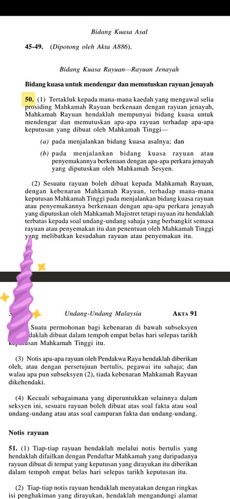 Samantha__chong's tweet photo. Kenapa Najib Razak diberi jaminan tetapi tidak Sam Ke Ting?

Bagi kes yg dibicarakan di Mahkamah Majistret (spt kes Sam), kebenaran merayu perlu diperolehi di Mahkamah rayuan sblm tertuduh dibenarkan utk merayu. Kes Najib mula di Mahkamah Tinggi

S50(2) Akta Mahkamah Kehakiman. https://t.co/mKpbA8hGeU