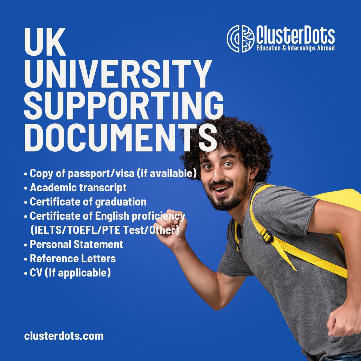 clusterdots's tweet image. #ClusterDots helps students achieve their goals with #studyabroad options. Join today and find the major that suits you. 
We do everything online &amp;amp; our features are given below: 
✓ Fast track processing  
✓ No agency fees 
✓ Scholarship programs  
✓ 10000+ courses selections
