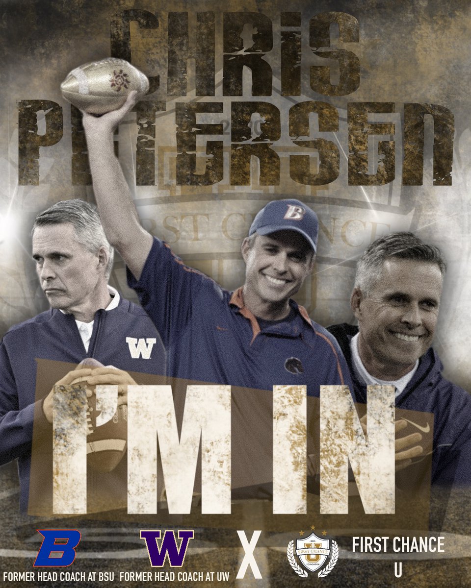 I'M IN! 🏈

Former <a href="/BroncoSportsFB/">Boise State Football</a> &amp; <a href="/UW_Football/">Washington Football</a> Head Coach Chris Petersen will be a keynote speaker at the Coaching Clinic!

About Coach Petersen:
🔵 33 Years Coaching
🔵 147-38 Head Coaching Record
🔵 NCAA 🏈 Coach of the Year '06 &amp; '09

Register Here: bit.ly/3j4Sh2t