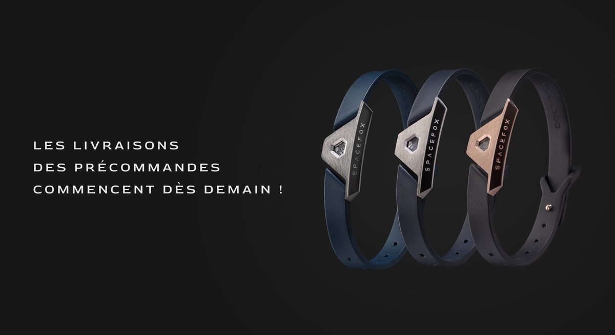Spacefox_shop's tweet photo. LES PRÉCOMMANDES PARTENT EN LIVRAISON ! 🚀 On est impatients de voir vos photos sur le #SPCFX
Et pour tous celles et ceux n’ayant pas eu le temps de commander leur bracelet lors du lancement… La suite arrive très vite :) https://t.co/u3gTfUWP8L