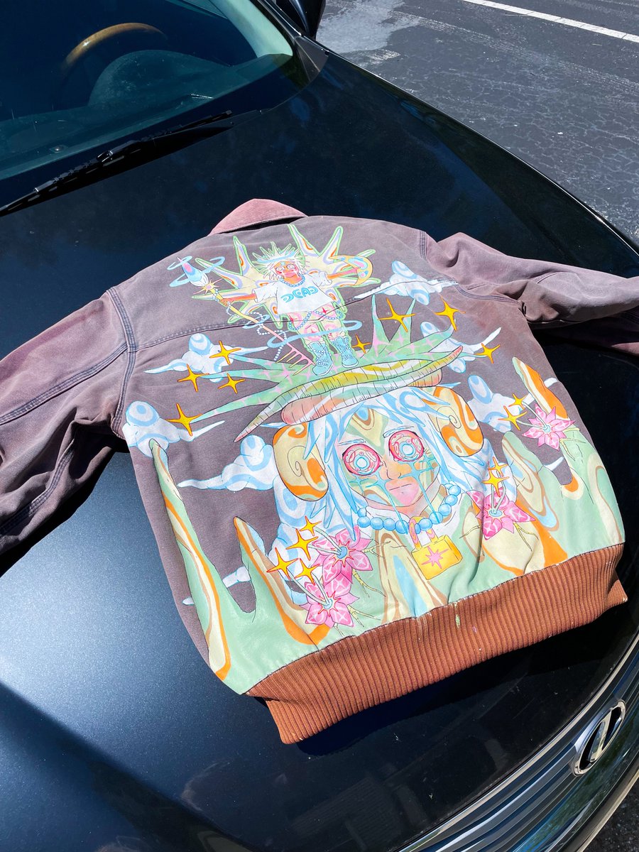 sageinutopia's tweet photo. the concepts behind my pieces are usually brought out by the darkest emotions, 
then thru a bright palette &amp; creating imagery based on the solution to the problem i heal in real time through the artwork &amp; attempt to connect to others who felt the same emotion to heal together https://t.co/IhgHWF8XAQ