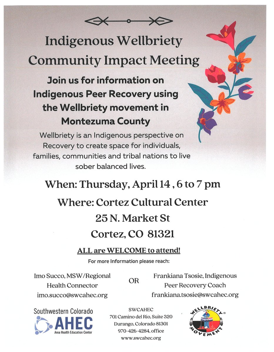 AxisHealthSystm's tweet photo. Did you know that "wellbriety" means to be sober and well? Wellbriety is an Indigenous perspective on Recovery to create space for individuals, families, communities and tribal nations to live sober balanced lives.

All are WELCOME to attend! https://t.co/tidBwvHi1F