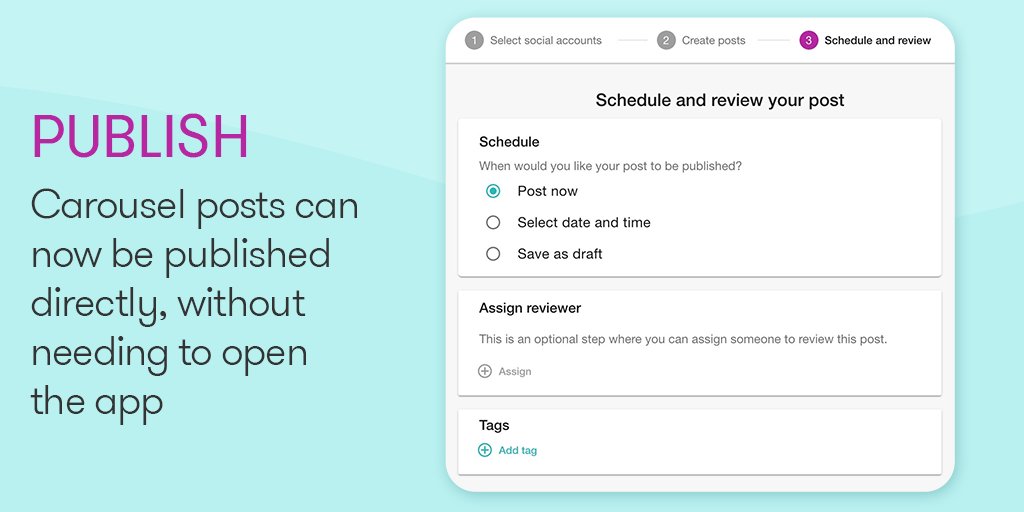 Meltwater's tweet image. 🔥Engage Product Update🔥
Multi-image #Instagram posts are now available! Carousels help increase your reach and now you can create, schedule, & publish directly from Engage. 🎉
✅ Up to 10 photos
✅ Schedule alongside other platforms
✅ Publish without having to open the app