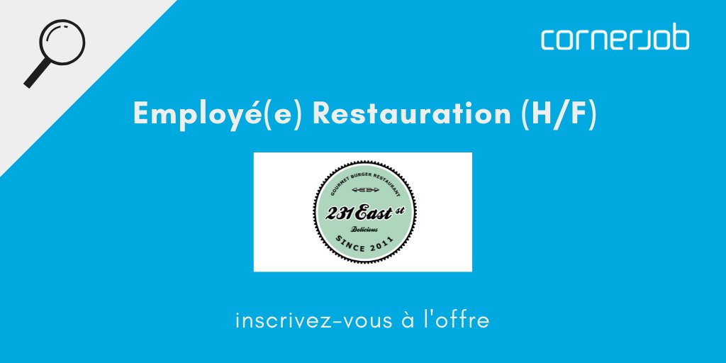 🙋‍♂️ 231 EAST STREET - OPERA cherche des Employé(e)  en Restauration ! Postule ou partage cette offre autour de toi !
👉 loom.ly/9fLUkVE
Bonne chance!🍀
#cornerjob#cornerjob_fr#travail#emploi#offresdemploi#postedetravail #job#offredemploi#recrutement#rechercheemploi