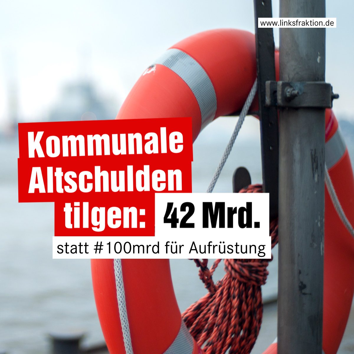 Kommunale Altschulden tilgen: 42 Milliarden. Statt #100mrd für Aufrüstung