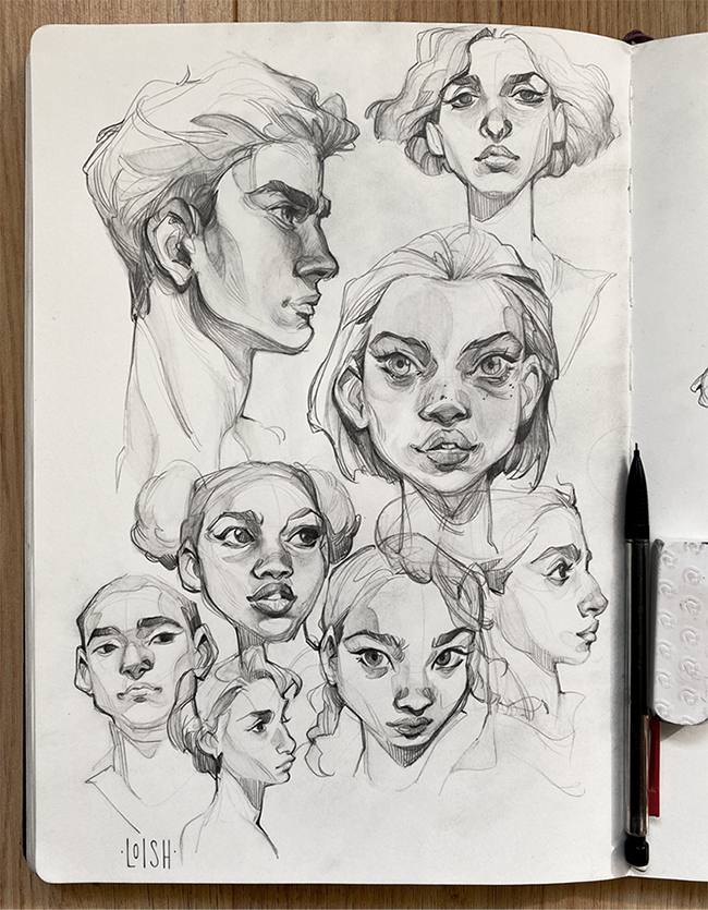 This sketchbook page was brought to you by that one warm sunny day last month when I abandoned all my plans so that I could sketch in the sun 🔆 