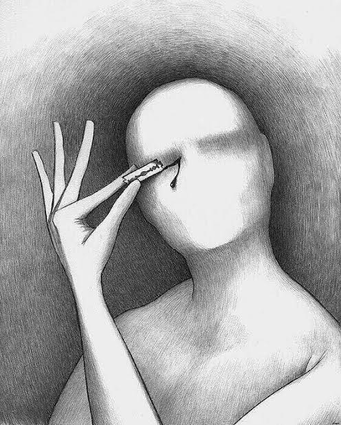 Sanatçı Alex Andreyev'in "İnsanın gözlerini açması, bazen çok acı verici olabilir." adlı çalışması...