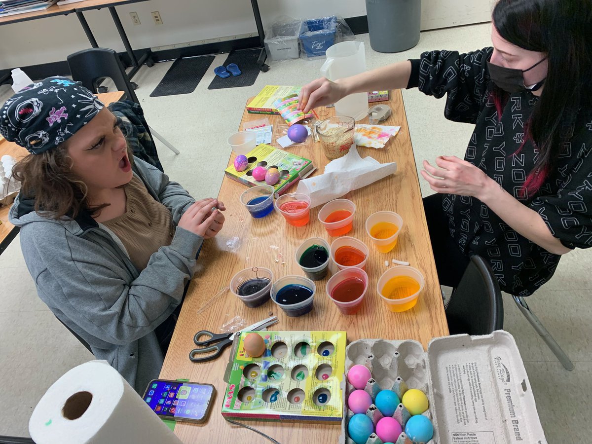 Spring is here, getting spring coloured eggs ready for the long weekend <a href="/LL_MSmith/">LL Millard-Smith</a> <a href="/SSEssaCampus/">Simcoe Shores SS - Essa Campus</a> <a href="/SSInnisfil/">Simcoe Shores SS - Innisfil Campus</a>