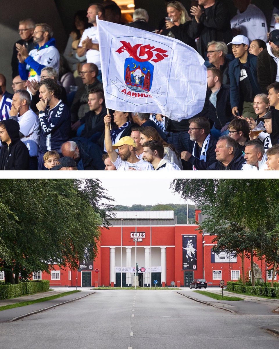 AGFFodbold's tweet photo. For enden af Stadion Allé 🏟 Igen i morgen 🔜 Vi ses #aarhus 👏❤️ #kdsh #agfvff https://t.co/XWND4VCPly
