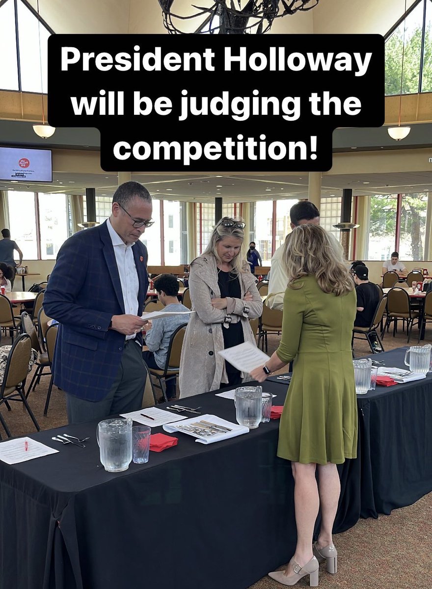 Surprise! President Holloway is judging our final RU the Next Scarlet Chef event! Join us at Neilson Dining Hall from now until 2pm. <a href="/RutgersNB/">Rutgers University–New Brunswick</a> <a href="/RutgersU/">Rutgers University</a>