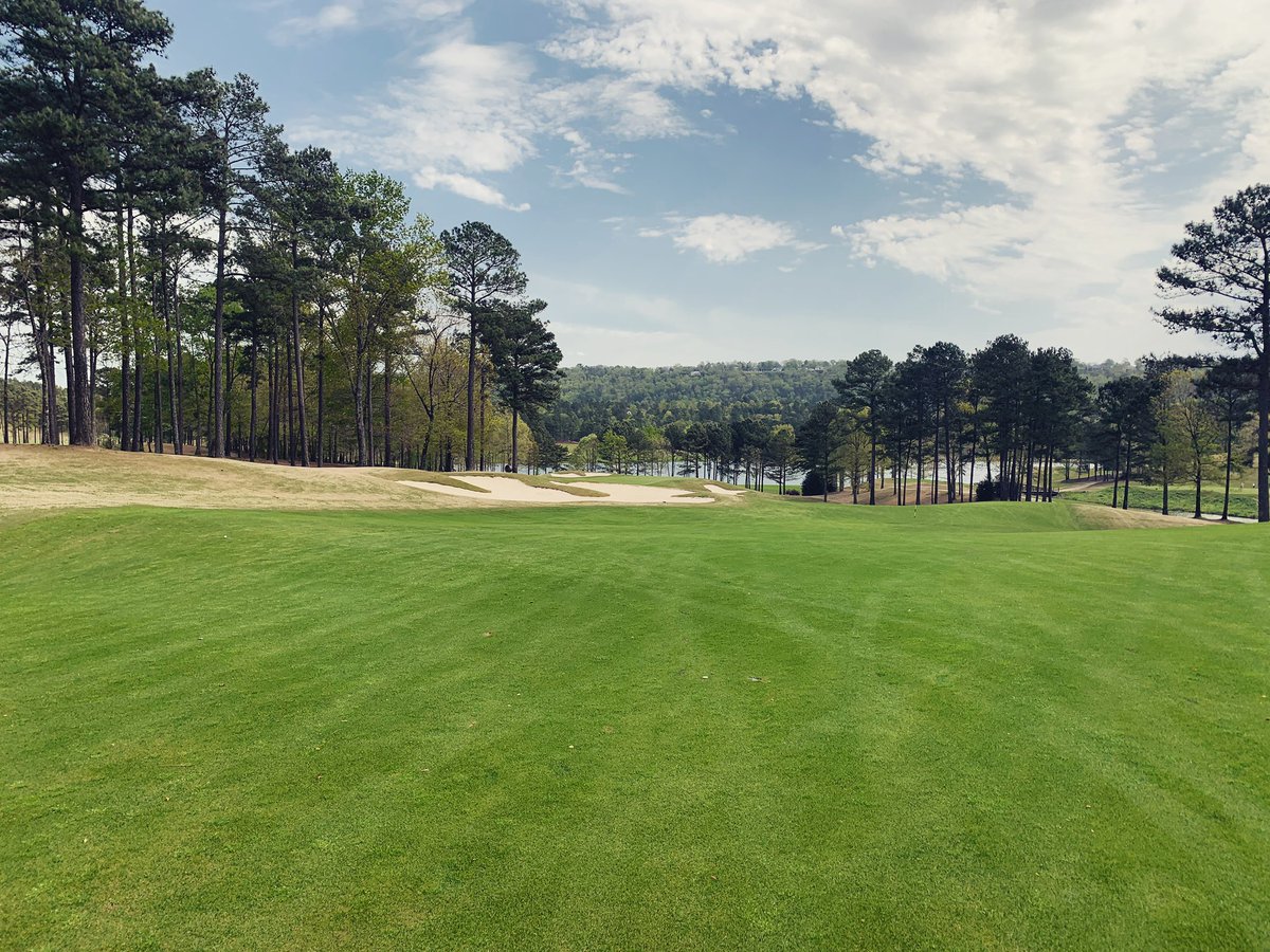 BurnerLJohnson's tweet photo. Lovely day on the course getting ready for @westalchamber’s #NextLevelSummit with @ecpowell3, @VisitTuscaloosa and @sdioriojr https://t.co/B91R1cr4Cv