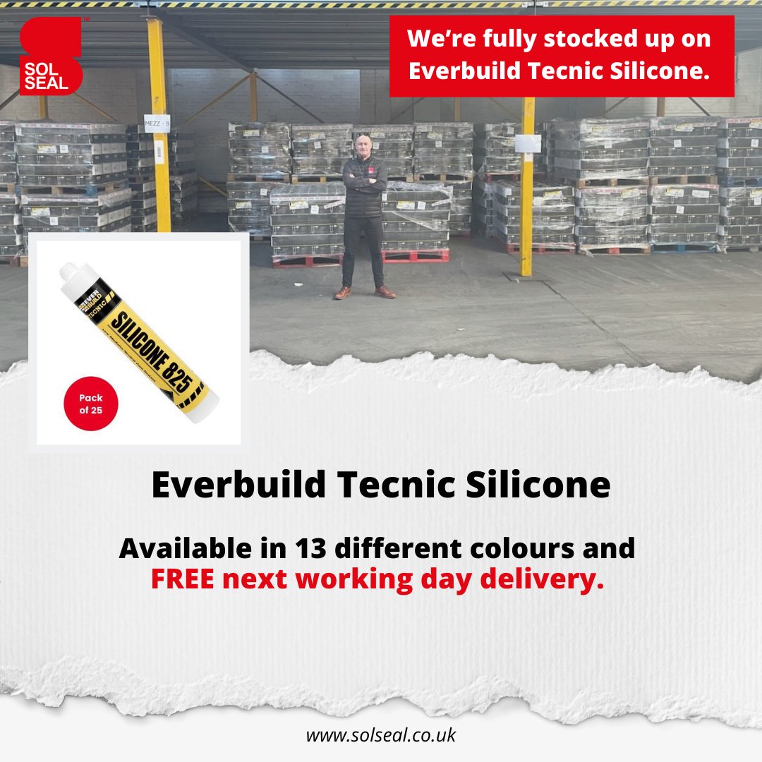 SolsealUK's tweet photo. With free next day express delivery, the best prices and massive stock, you wonβt find a better deal on Everbuild 825!
Get yours here: https://t.co/4mBaATMo18
#Construction #Solseal #ConstructionTools https://t.co/UeeEM3lpcJ