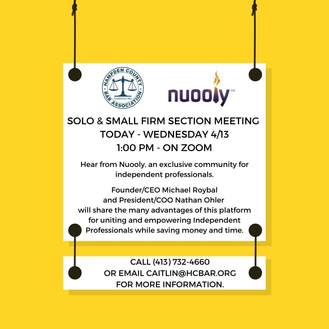 Join the Solo &amp; Small Firm Section <a href="/nuooly/">Nuooly, Inc.</a> today at 1:00!