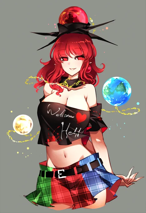 #深夜の真剣お絵描き60分一本勝負 
ヘカーティアさま🔴🌕🌎 