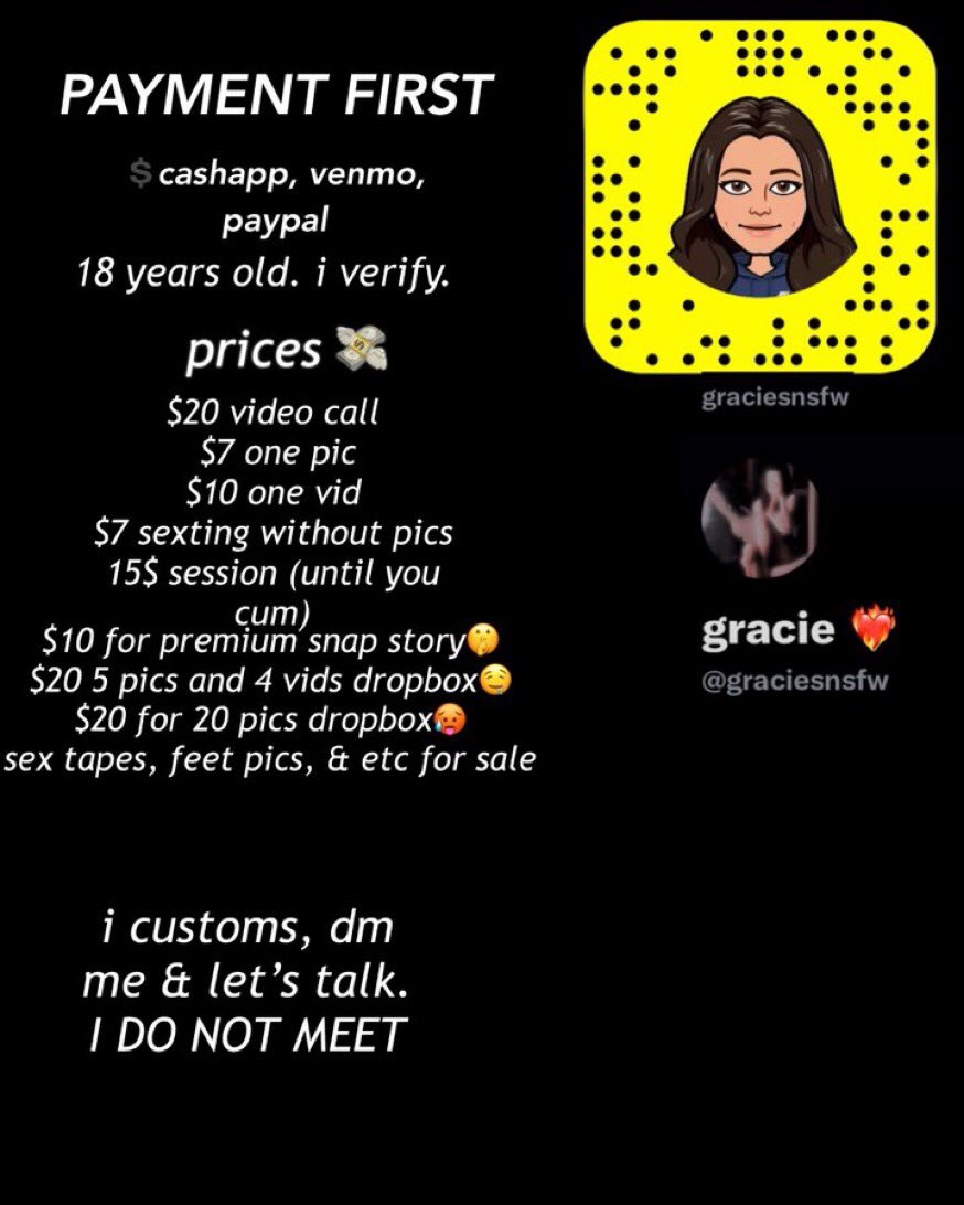 graciesnsfw's tweet photo. i’m #sellingcontent. $5 per nudes. $10 for a snap session. $15 for a vid call ! PAYPAL OR VENMO ONLY! today only babes! serious inquiries only! add me on snap or dm me.  

#buyingfeet #buyingcontent #sellingcontent #FOOTFETİSH #feetpics #nsfwtwt #buyingnudes #sellingnudes https://t.co/YPQRmWNz6v