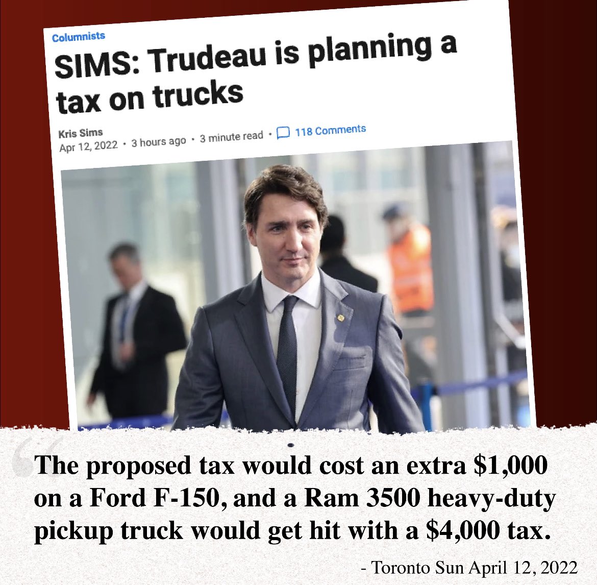 PremierScottMoe's tweet photo. Yet again, the NDP/Liberal government showcase how they don’t care or understand that Canadian jobs, industries, and families rely on trucks not as a luxury but as a necessity. https://t.co/4Nqfa4vjdL