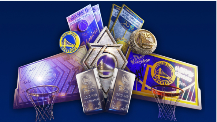 NFTMetaJournal's tweet photo. ⛹️@warriors is launching NBA’s second #NFT collection to commemorate the team’s 2022 NBA Playoff run, via the @Ftx_Nfts marketplace.
#Solana #utilitytoke #metaverse #Web3 #cryptocalorie #fitness #challenge #burntoearn https://t.co/O18YovIncq